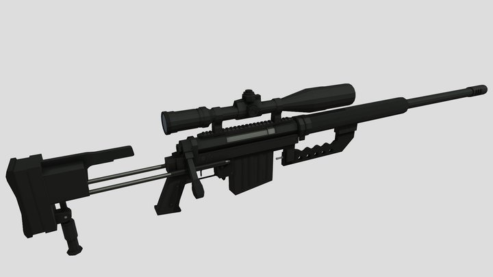 Low-poly M200 "Intervention" Sniper rifle 3D Model