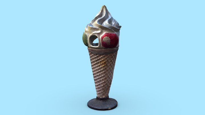 Ice Cream Cone Trash Can Scan 3D Model