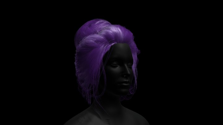 Game Asset - Female Hair Bun Style 3D Model