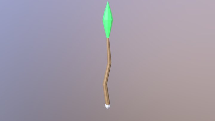 Green Mage Staff 3D Model