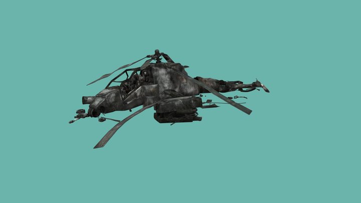 Crashed helicopter 3D Model