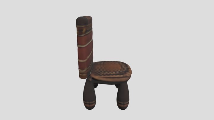 Stylized African Chair (2) 3D Model
