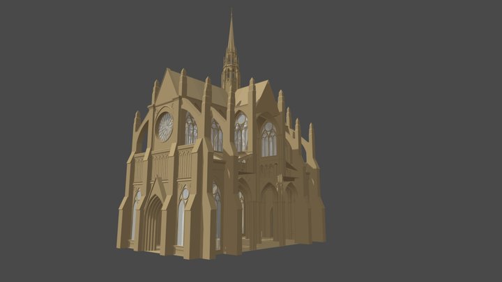 Gothic Cathedral Transept 3D Model