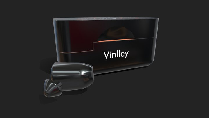 Vinlley True Wireless Earbuds and Charging Case 3D Model