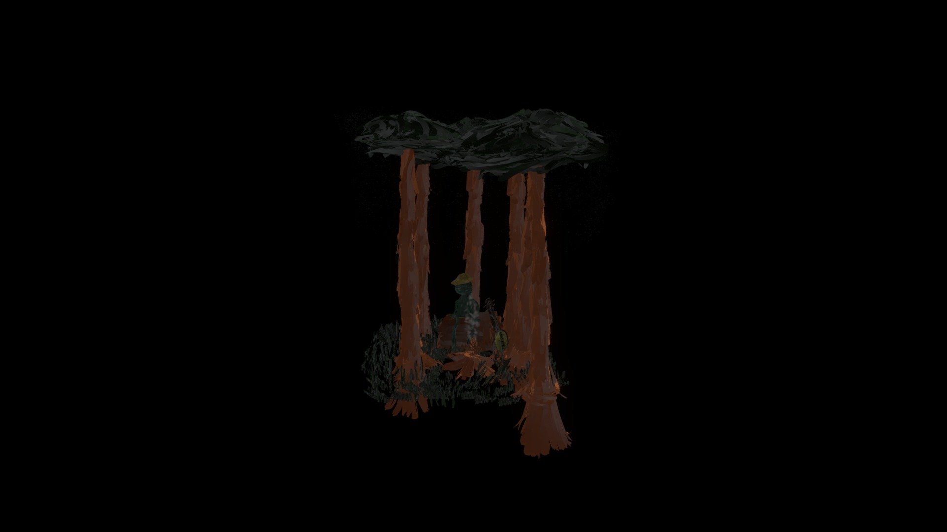by the campfire