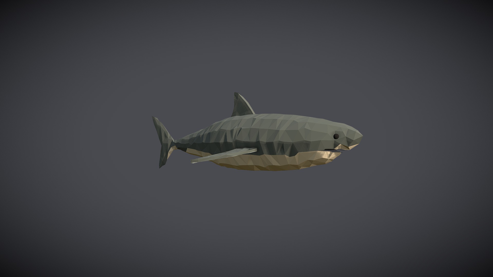 3D model Low-Poly Shark - This is a 3D model of the Low-Poly Shark. The 3D model is about a shark swimming in the water.