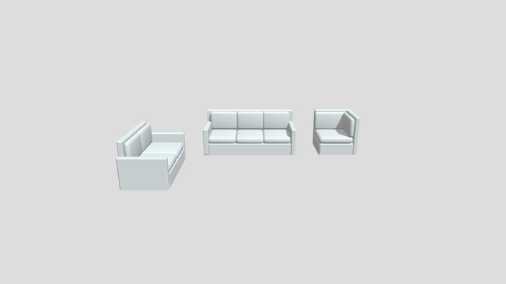 Greek Sofa White 3D Model