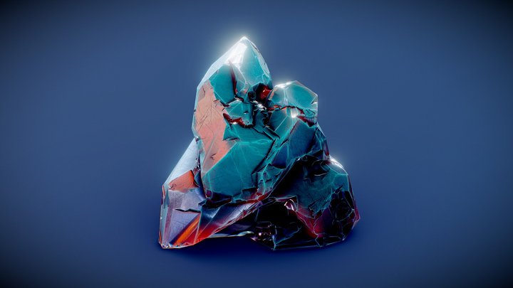 Crystal stone (rock) 3D Model