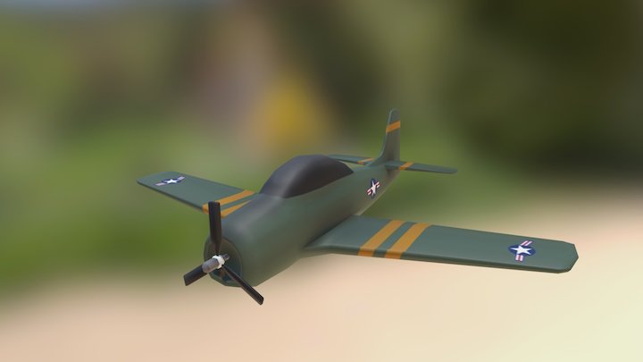 Low poly North American T-28 Trojan 3D Model