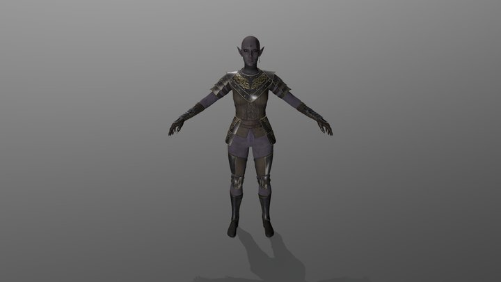 Drow Character Model 3D Model