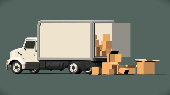 Low-Poly Supply Truck 3D Model