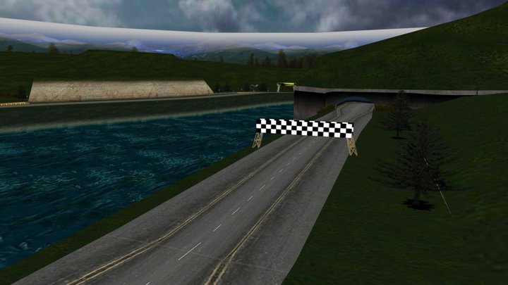 fast racing 3d - forest dam – Gratis 3D-model STL