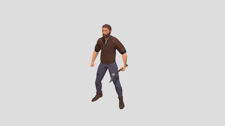 Low-Poly Woodman 3D Model