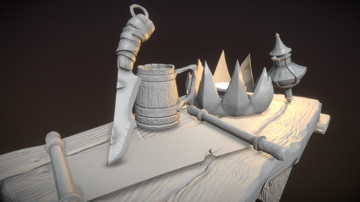 Stylized "Warcraftian" Diorama 3D Model