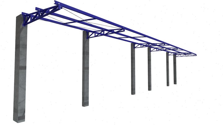 Projeto Estrutural - Maquise Metálica - 32 m² 3D Model