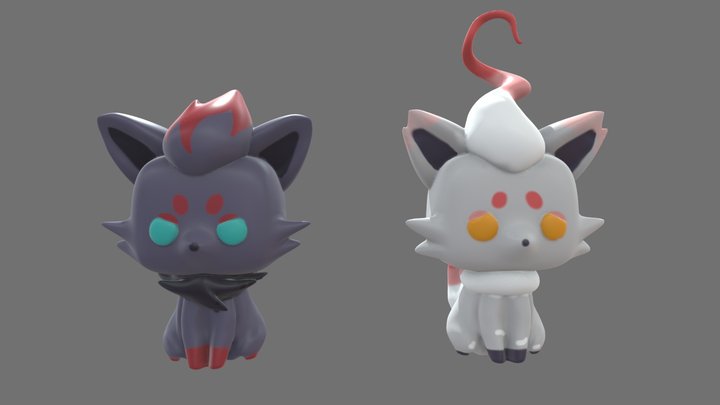 Unova and Hisuian Zorua (Funko Style) 3D Model