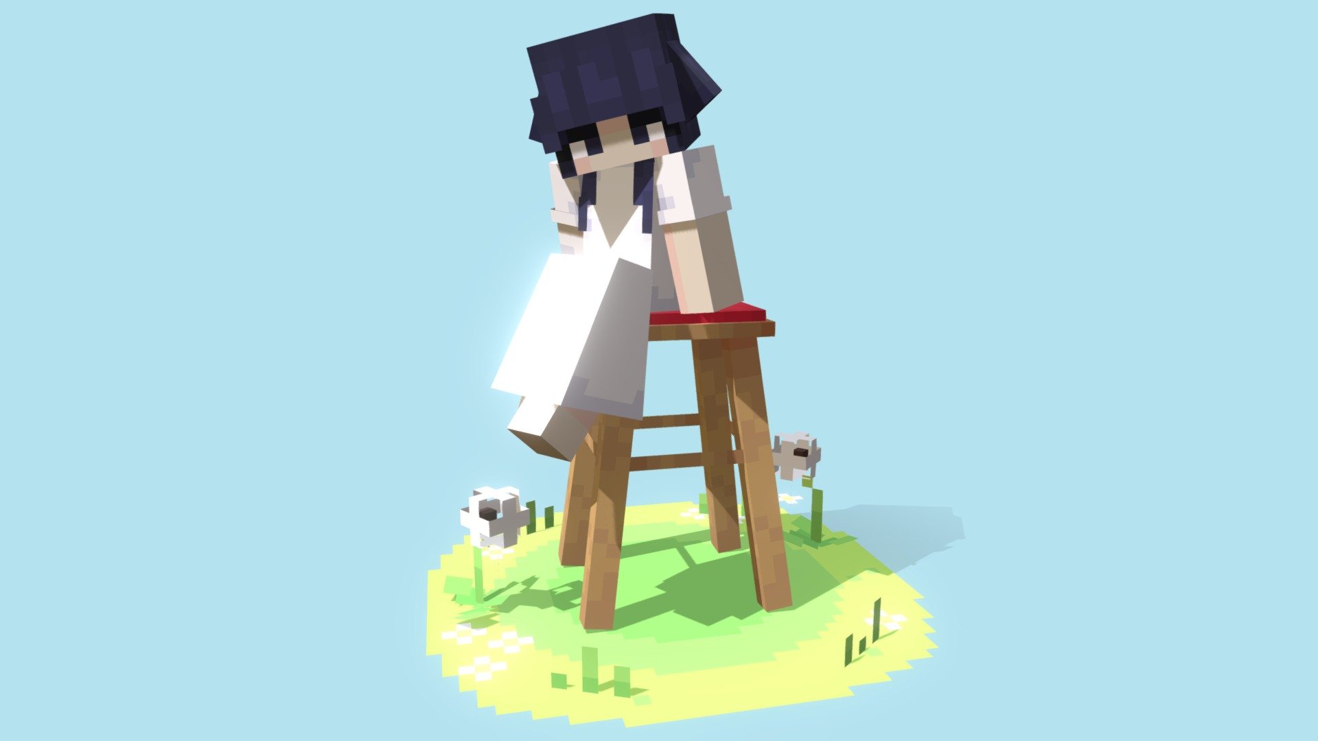 Stool - 3D model by Blocky_Vani [1ae6f18] - Sketchfab