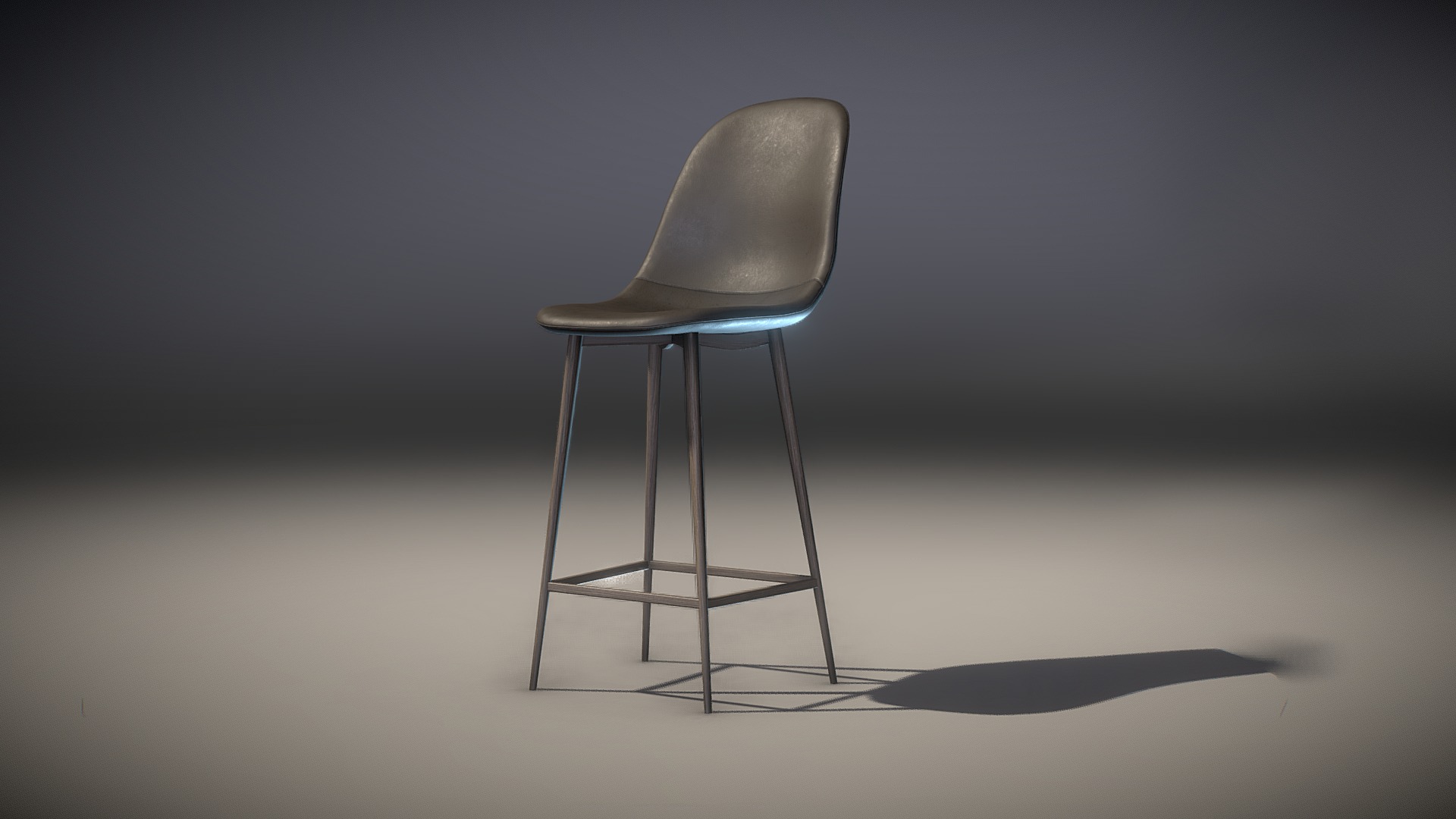3D model BarChair - This is a 3D model of the BarChair. The 3D model is about a chair on a white surface.