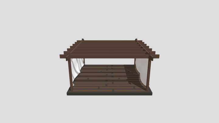 Cabana 1 And Curtains 1 3D Model