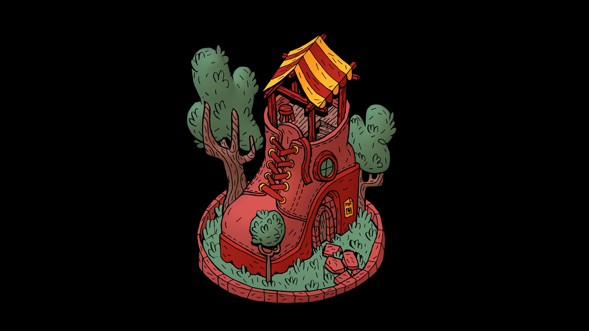 3D model house 04 - This is a 3D model of the house 04. The 3D model is about a colorful dragon with a crown.