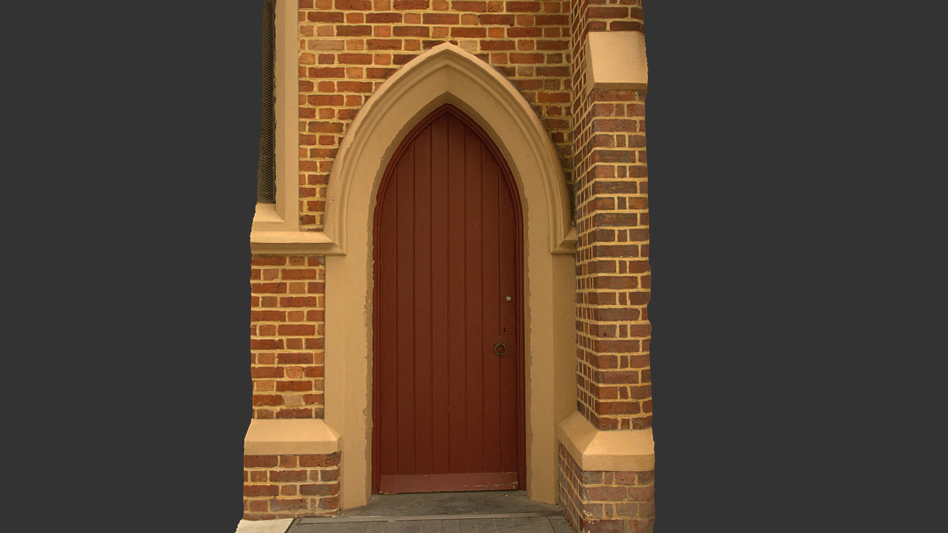 3D model Church Door - This is a 3D model of the Church Door. The 3D model is about a door in a brick building.