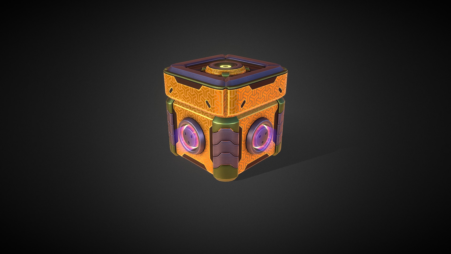 3D model Loot Box animated – Numbani skin - This is a 3D model of the Loot Box animated - Numbani skin. The 3D model is about a colorful robot with a black background.