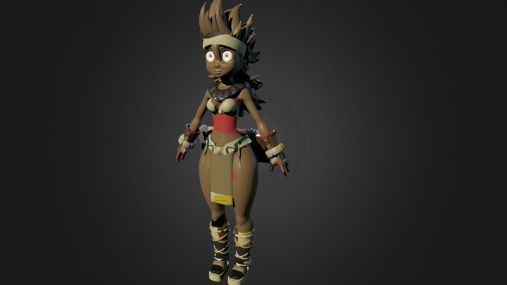 Cartoon Amazon Character 3D Model