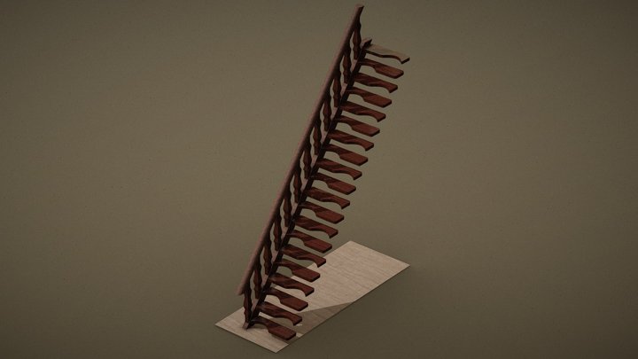 Steep Staircase 3D Model