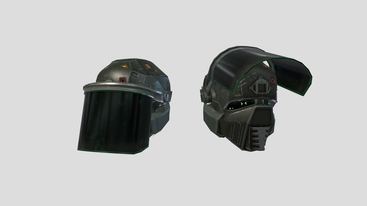 Scifi Warden Helmet 3D Model