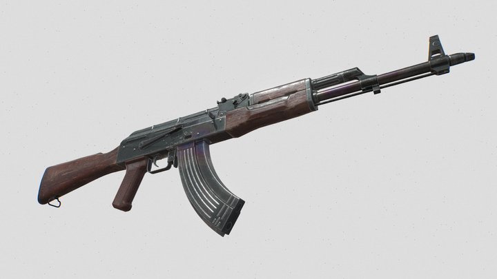 AKM Assault Rifle 3D Model
