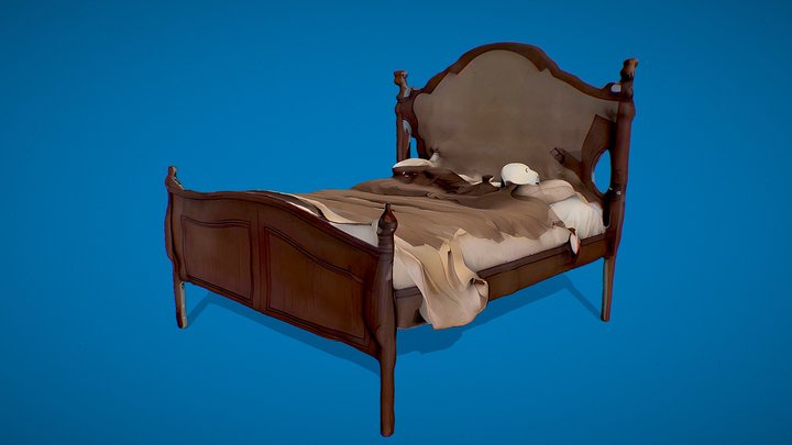 Antique bed 3D Model