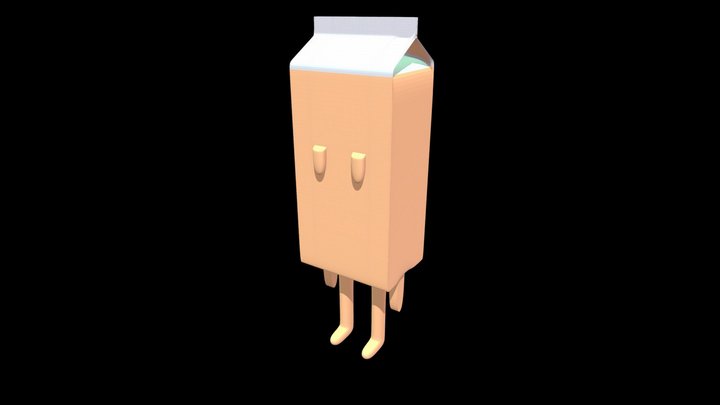 Cartón de leche personaje 3D Model