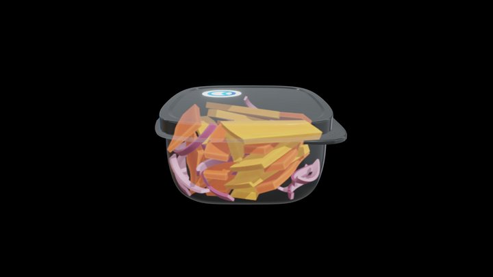 3D Green Veg Container - for Food Visualizations