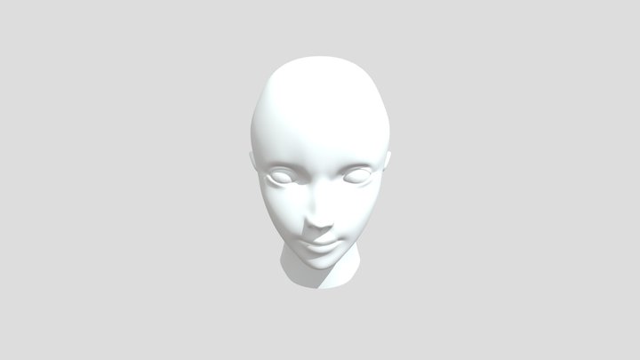 Female Head Low Poly 3D Model