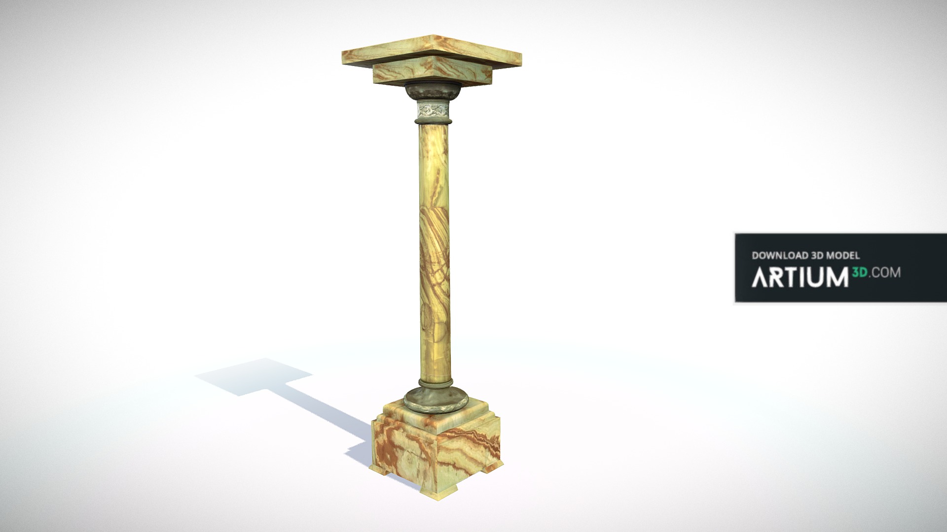 3D model Column in classical style – France about 1900 - This is a 3D model of the Column in classical style – France about 1900. The 3D model is about a gold and silver pillar.