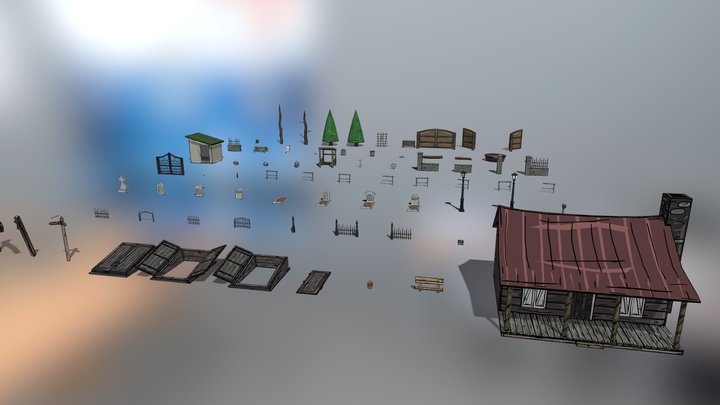 Forest/Park/Cemetery Props 3D Model
