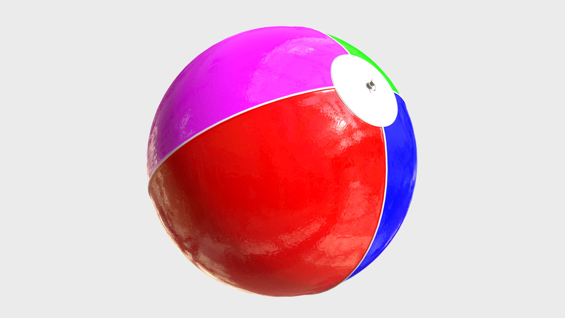 3D model Inflatable beach ball - This is a 3D model of the Inflatable beach ball. The 3D model is about shape, circle.