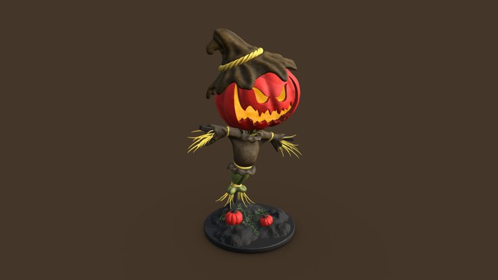 Pumpkin Scarecrow 3D Model