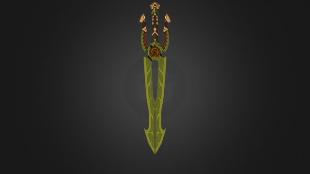 Hand Painted Sword 3D Model