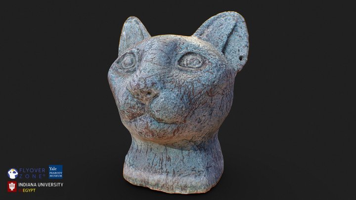 3D rendering of Bronze Cat's Head