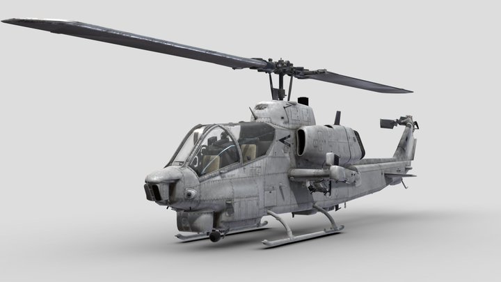 AH-1W Supercobra helicopter 3D Model