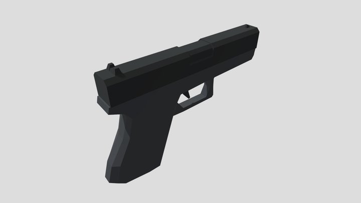 Low Poly Gun 3D Model