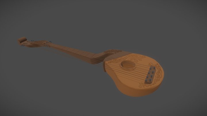 Lute Highpoly 3D Model