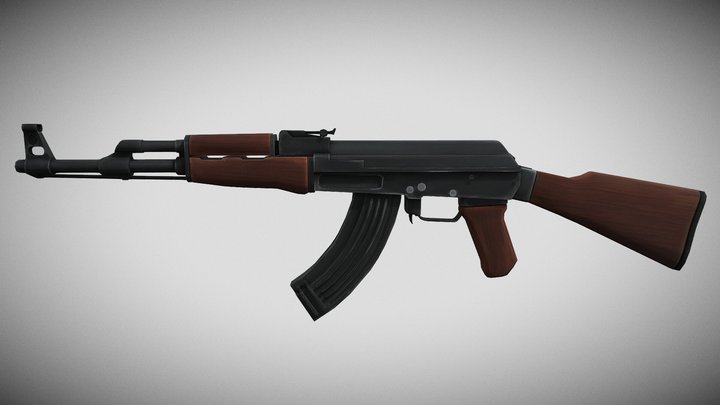 AK47 — a weapon in a Roblox shooter. 3D Model