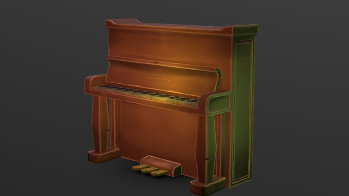 Hand Painted Piano 3D Model