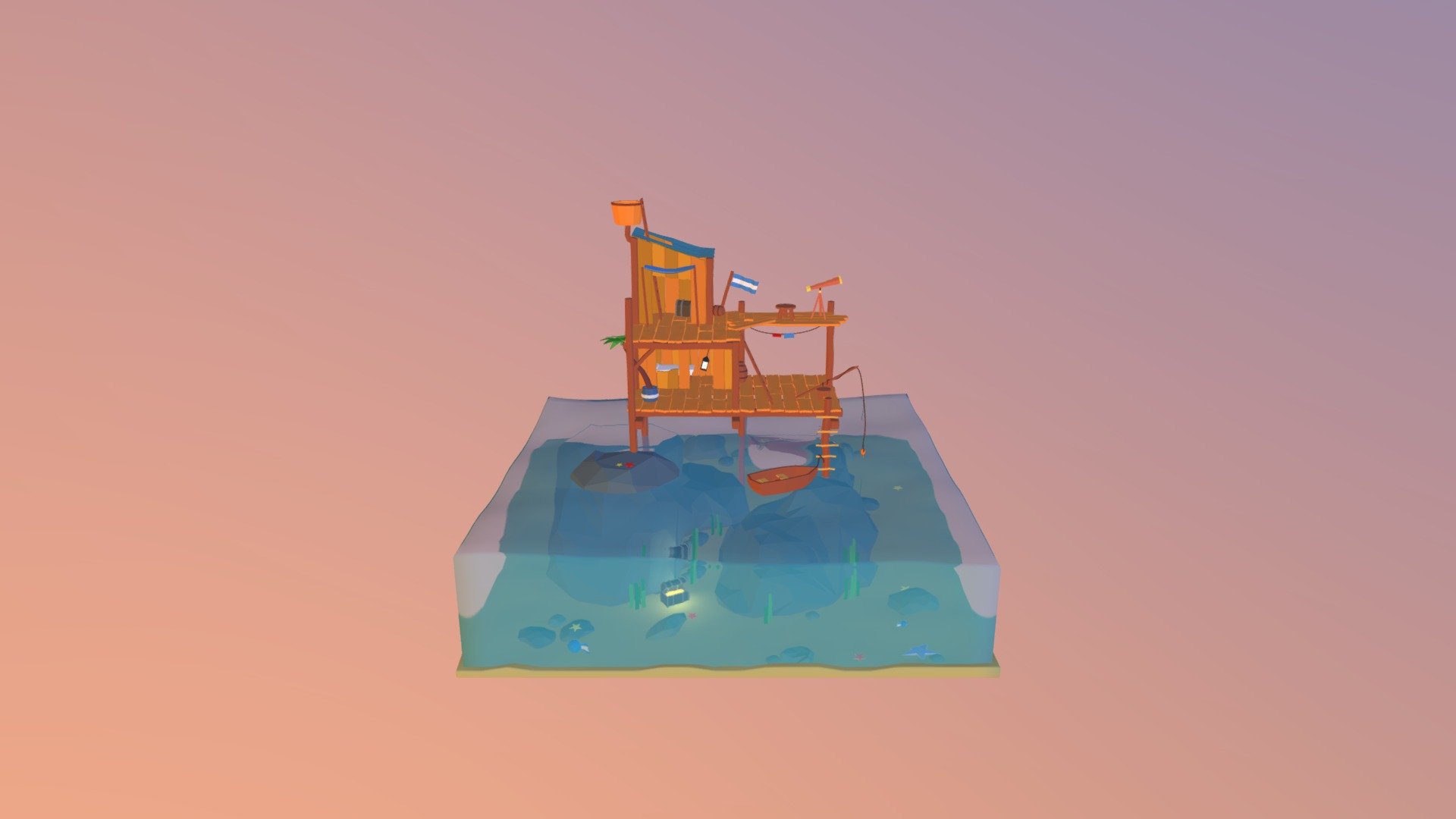 Low Poly Sea Shack