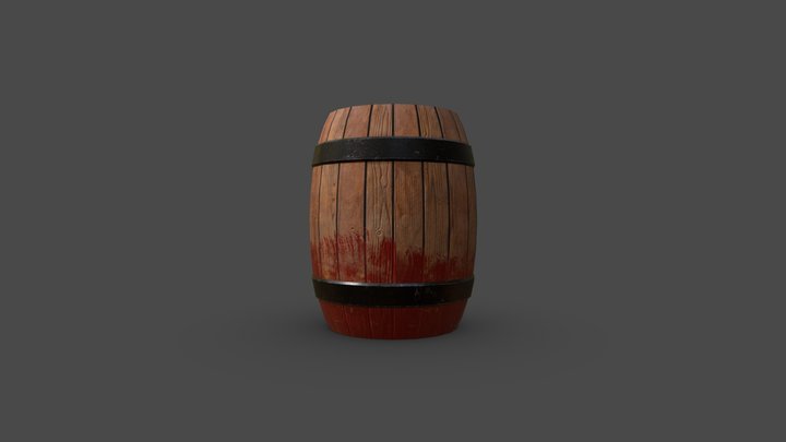 Bloodied Barrel 3D Model