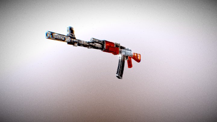 AK-47 voxels 3D Model