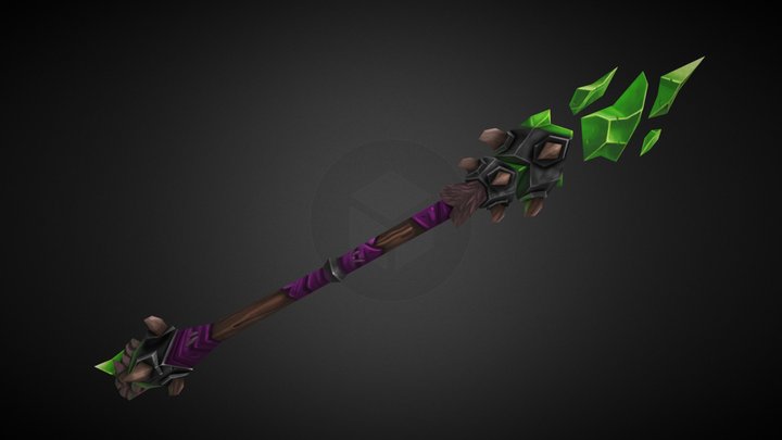 Hand Painted Staff 3D Model