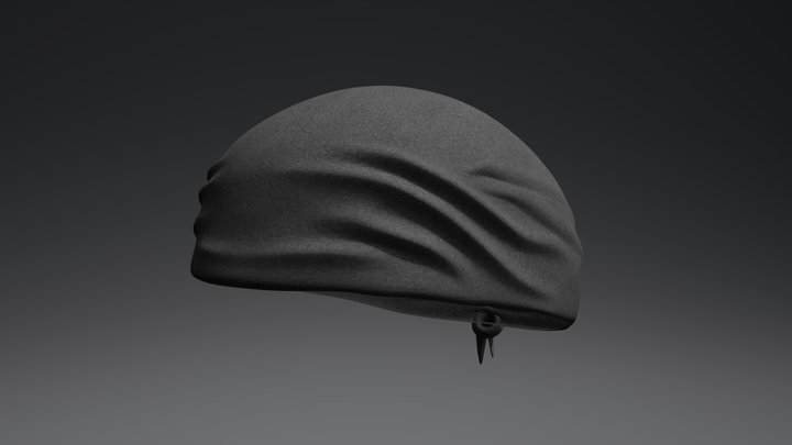 Bandana Cap (Black) 3D Model
